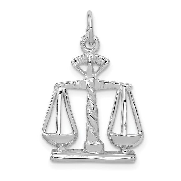 Black Bow Jewelry Co. Jewelry - 14k White Gold Scales of Justice Charm